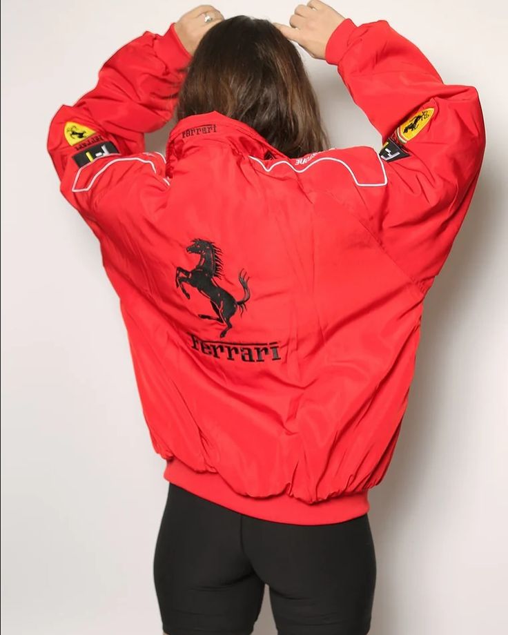 red ferrai f1 jacket