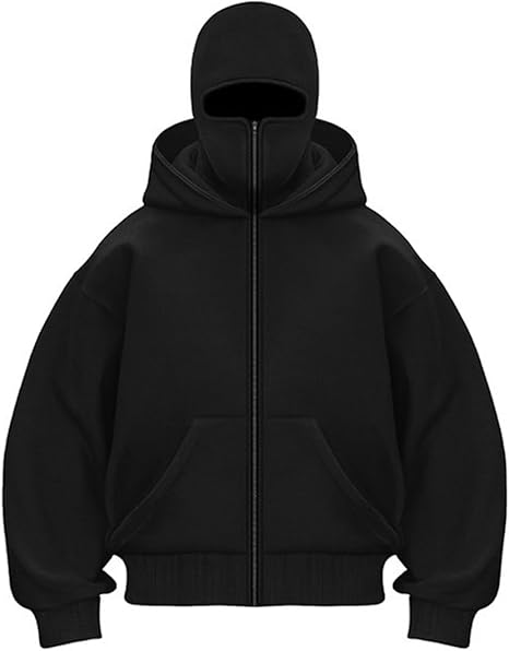 black balaclava hoodie