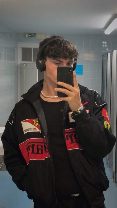 black f1 ferrari jacket