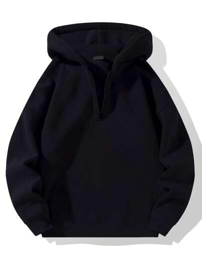 black half zip hoodie