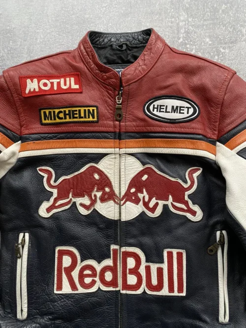 BLACKWINGG Red Bull Racing F1 Vintage Leather Jacket
