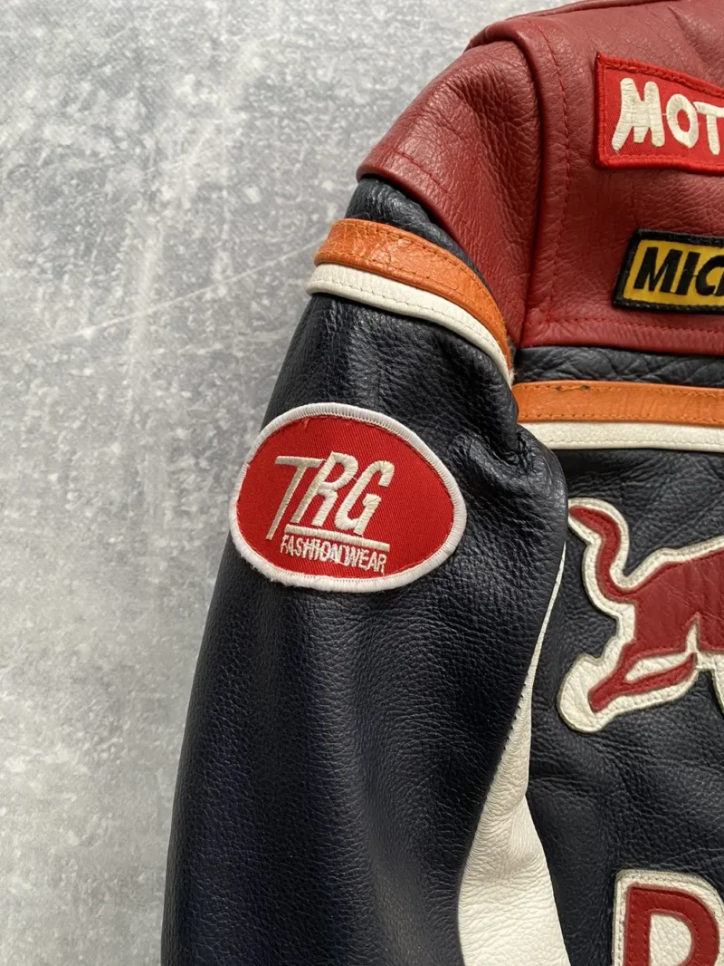 Unisex Fit of Vintage Racing Bomber Jacket