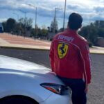 ferrari f1 racing leather jacket embroidery