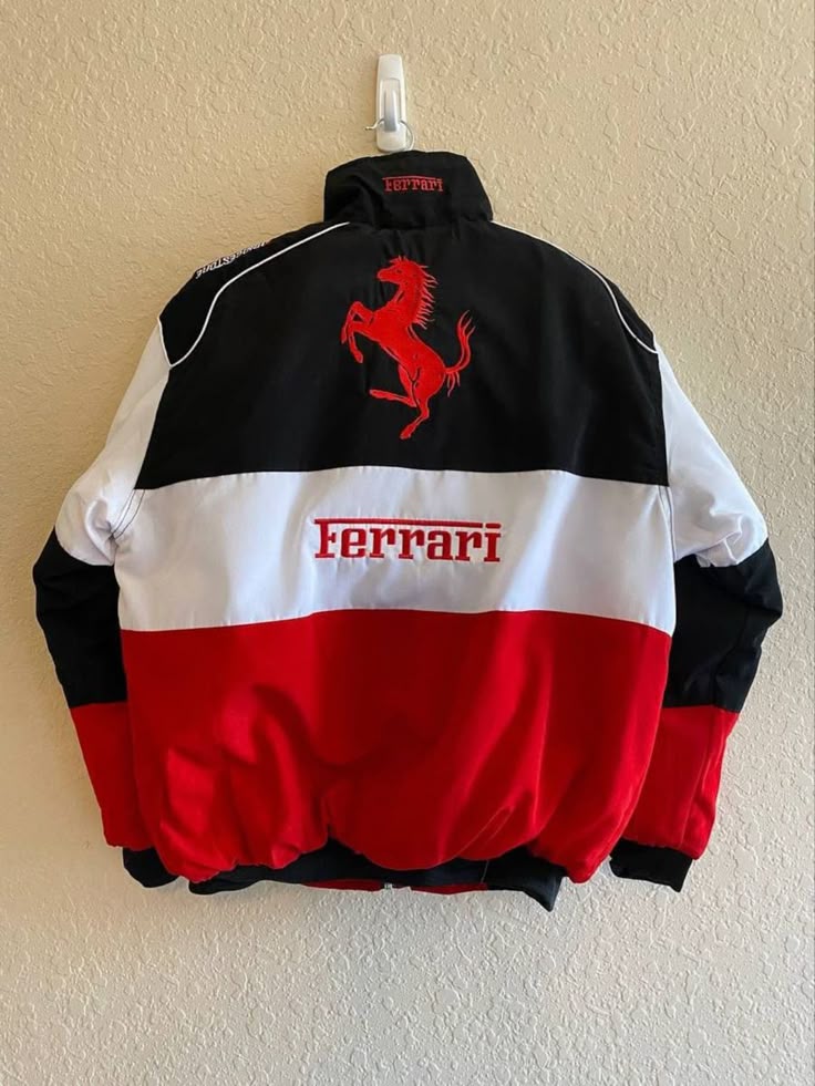 Unisex vintage Ferrari bomber jacket, F1 jacket streetwear look